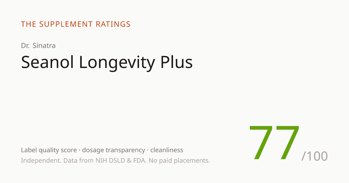 Seanol Longevity Plus — 77/100 SupplementScore | The Supplement Ratings