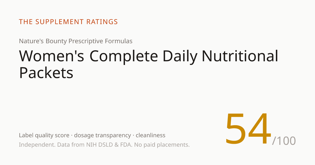 Women's Complete Daily Nutritional Packets — 54/100 SupplementScore ...